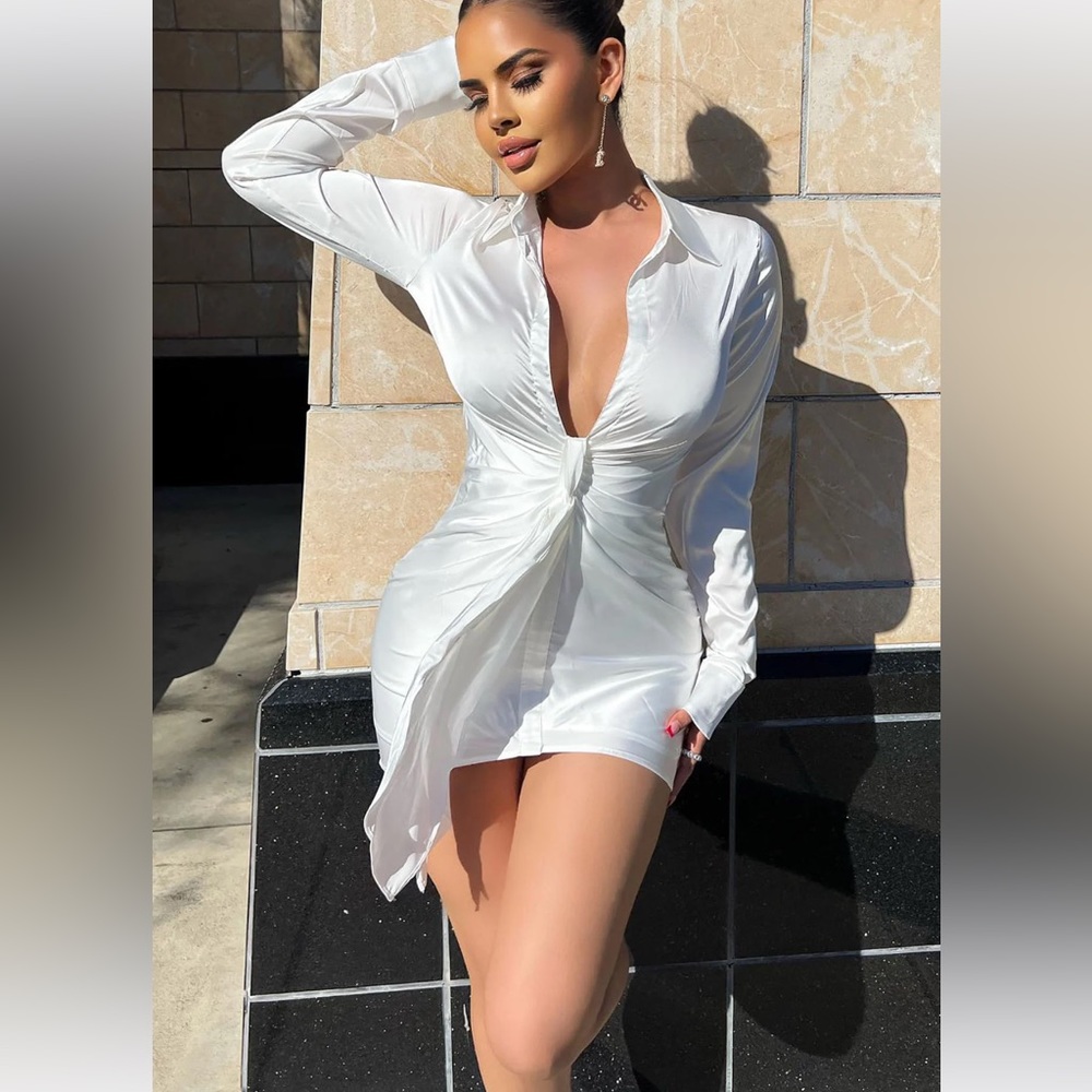 White Satin Dress 🤍 Medium